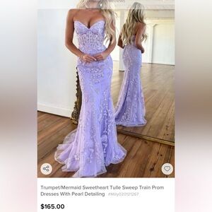 purple mermaid prom/formal dress